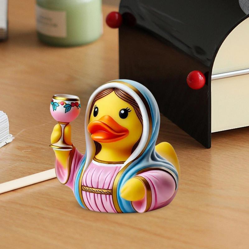 3,5palcová kreativní pryskyřičná soška Ježíš kachna Multifunkční křesťanská dekorace Kachna ozdoby na palubní desku auta výzdoba domácí kanceláře