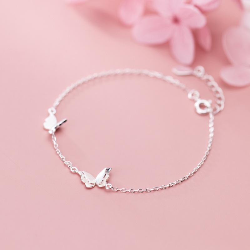 ANENJERY Women'S Fashion Jewelry Sweet Butterfly Necklace+Earrings+Bracelet Jewelry Sets For Women