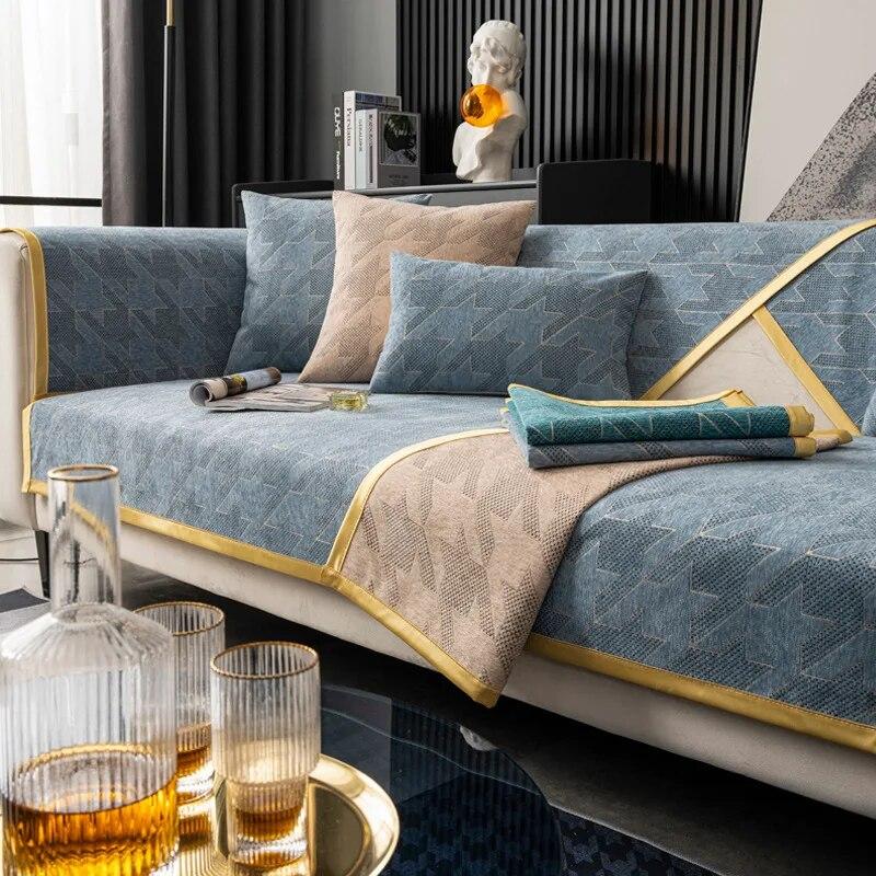 

Шенилловый жаккардовый чехол для дивана с изображением тысячи птиц, секционное полотенце, нескользящий коврик для сиденья для дивана для гостиной, диванная подушка, домашний декор 70x70cm 1pcs