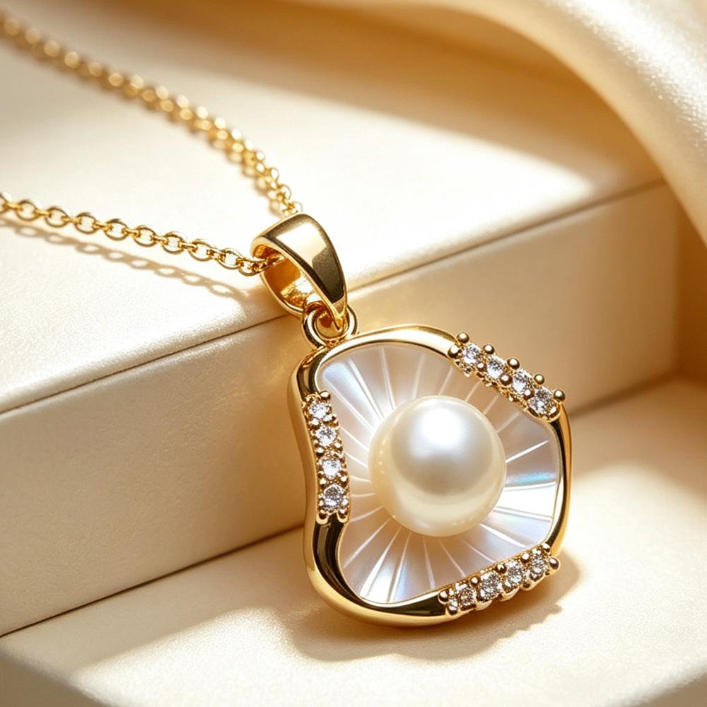 Freshwater Natural Pearl Necklace For Women,Pearl necklace Wife Engagement Birthday Gift