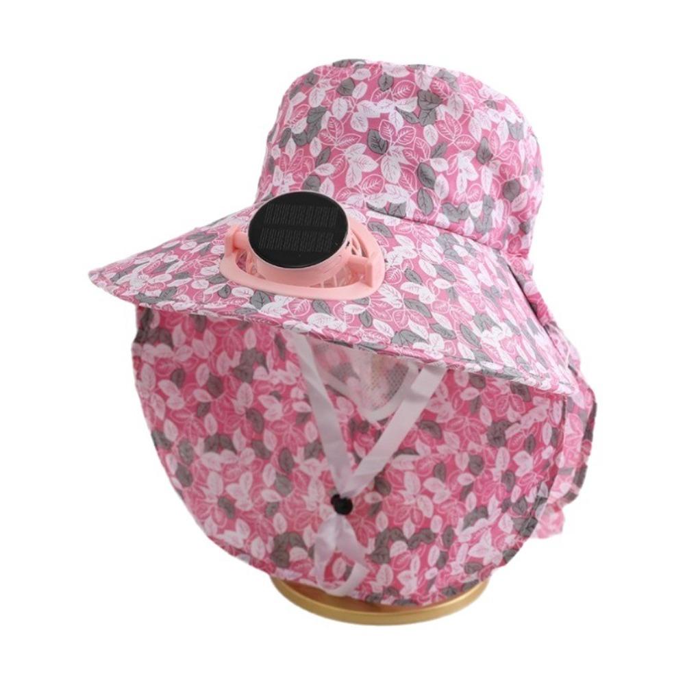 

Anti-UV Solar Fan Cap USB Charging 300MA Current Sun Cap Floral Design Breathable Cooling Fan Hat Outdoor Activities