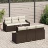 VidaXL 7-piece Garden Sofa Set with Brown Cushions Poly Rattan 3346608