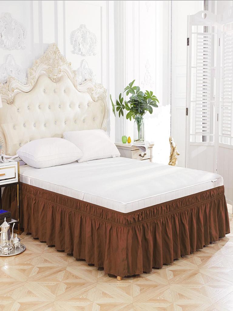 Elastic Solid Color European and American Style Bed Skirt