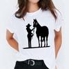 Summer Womens T-Shirts Fashion Retro Top Female Tshirt Oversize Clothes Animal Graphic White 90S Tee Shirt Femme