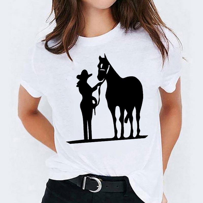 Summer Womens T-Shirts Fashion Retro Top Female Tshirt Oversize Clothes Animal Graphic White 90S Tee Shirt Femme