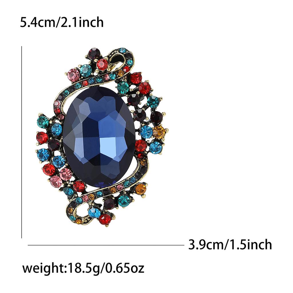 Retro Alloy Crystal Glass Brooch High-End Temperament Women'S Suit Cardigan Corsage Jewelry Pin