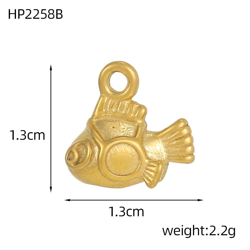 CARLIDANA Fashion Gold Plated Stainless Steel Fish Charms Pendants for Necklace Bracelet Earrings DIY Accessories Women
