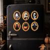 Decorative Refrigerator Magnets 1/6Pcs Halloween Retro Frame Magnet, Wooden Fridge Magnet Seasonal Decor Decoration, Memo Note Holder for Holiday