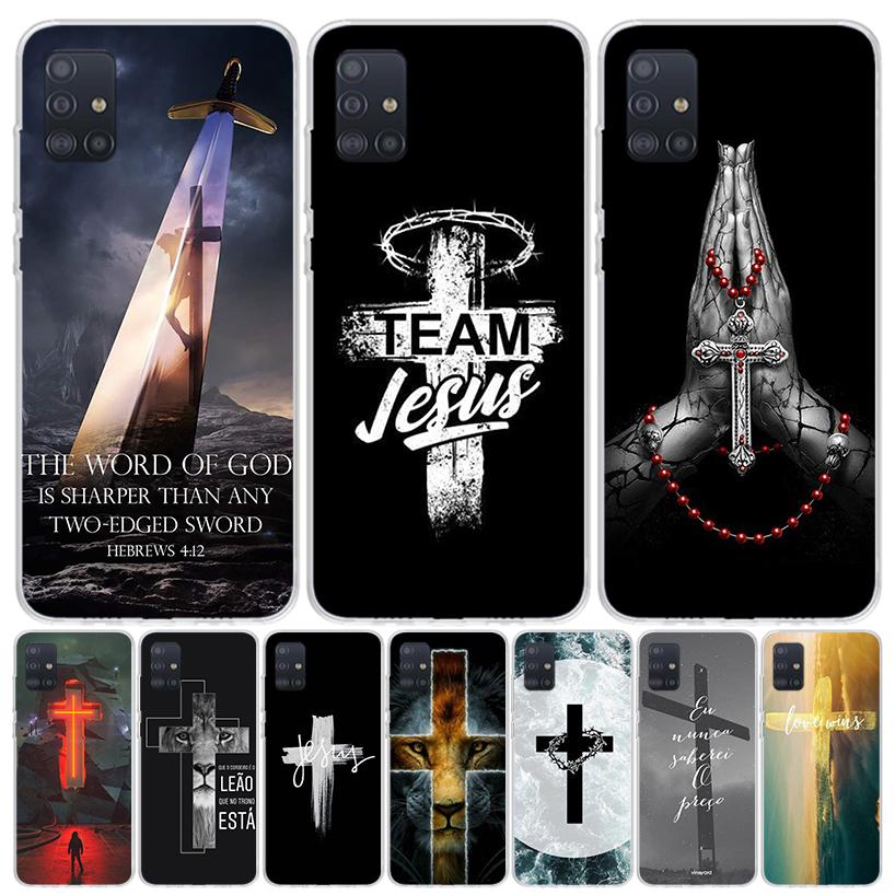 God Jesus Pray Cross Case Phone Cover for Samsung Galaxy A52 A51 A50 A42 A32 A22 A12 A02S A72 A71 A70 A41 A31 A21S A40 A30S A20E