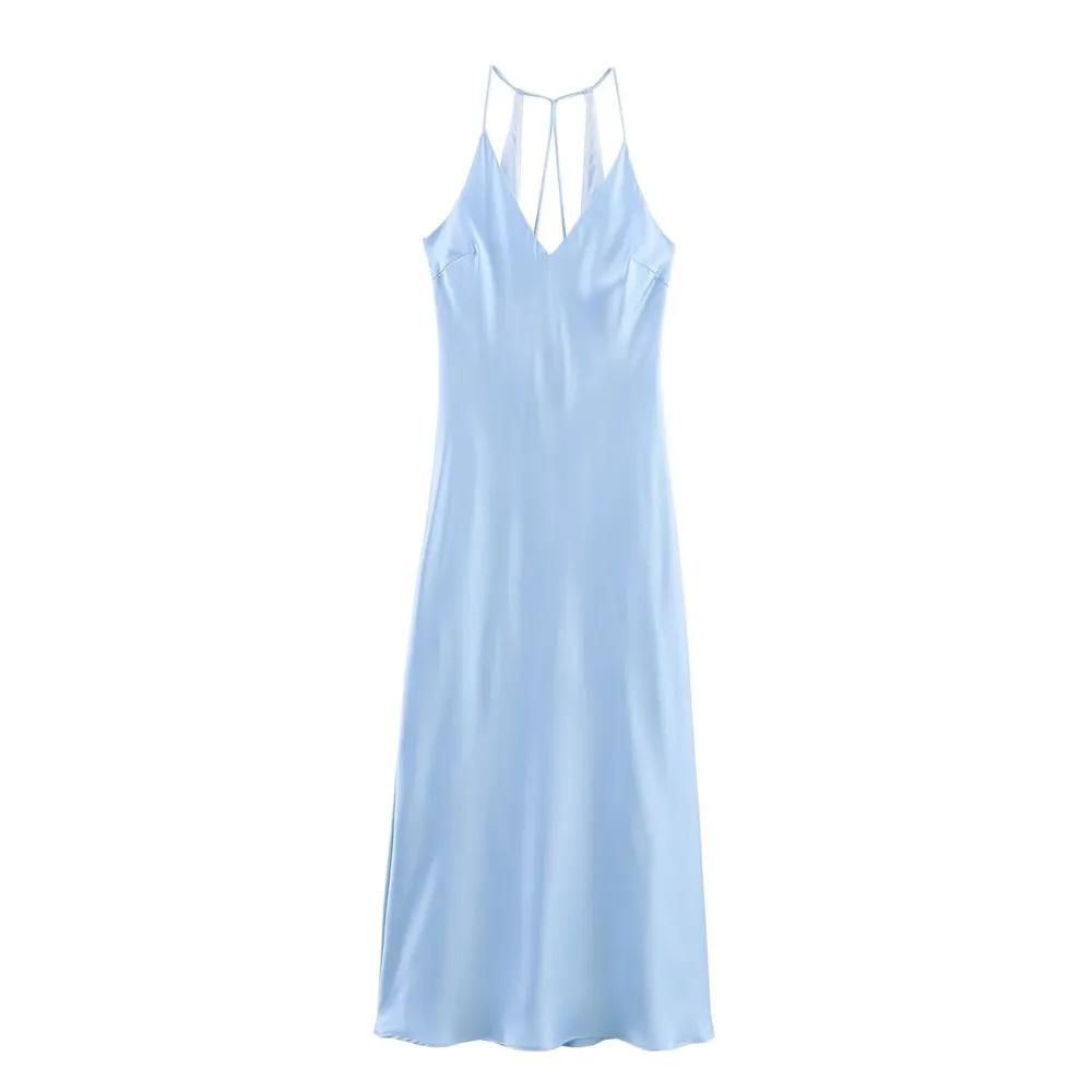 Sexy Backless Satin  Dress