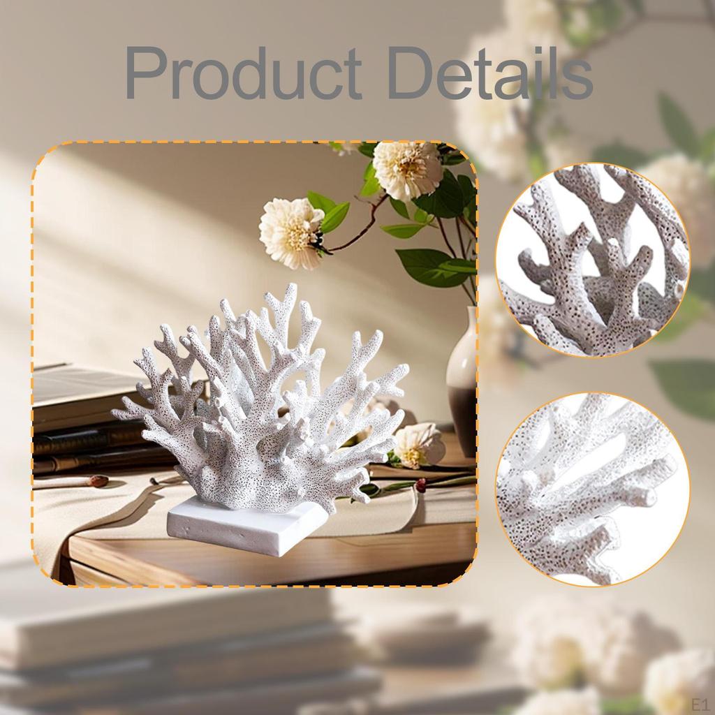 Artificial Coral Statue Resin Bookcase Ornament Craft Tabletop Handmade Sculpture Piece