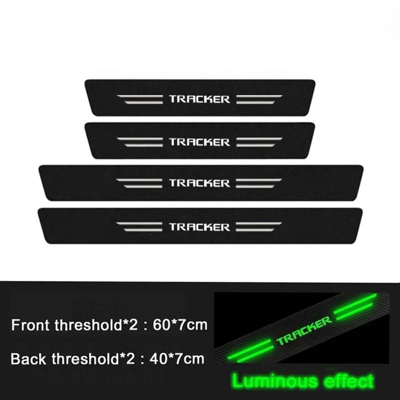 BTDVG1 Luminous Car Door Sill Scuff Plate Waterproof Stickers For Chevrolet TRACKER Rear Trunk Bumper Anti-Scratch Protective Decals