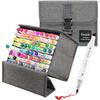 Sanjoki Marker Pen Soft Brush 80 Colors Dual Tip Fine and Broad Hobby Art Supplies with Carrying Case