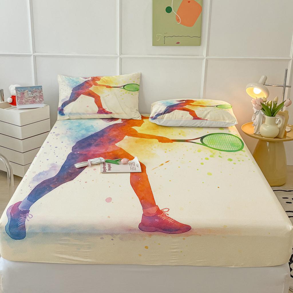 Modèle de matelas Cartoon Two, Housse de protection de matelas, Ensemble trois pièces de housse de protection, Impression numérique