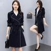 Women's Medium-length Business Thin Section Casual Stand-up Collar Trench Coat Jacket Waist Windbreaker