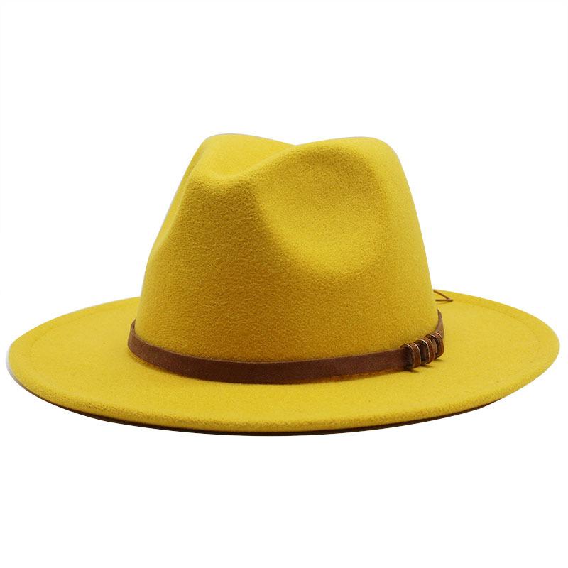 Britse Retro Hoge Hoed Trendy Vilthoed Wollen Platte Rand Jazzhoed Heren- en Dameshoeden