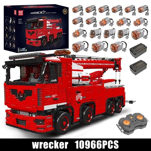 MOULD KING 19008 technický stavební blok auta Motorizovaný odtahový vůz APP/RC Model MOC-29848 Brick Toys Dětské vánoční dárky