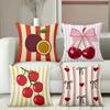 Fruit and Heart Patterned Throw Pillows for Home Decor Polyester Pillowcase, Sofa Decorative Cushion Cov Headboard Pillow