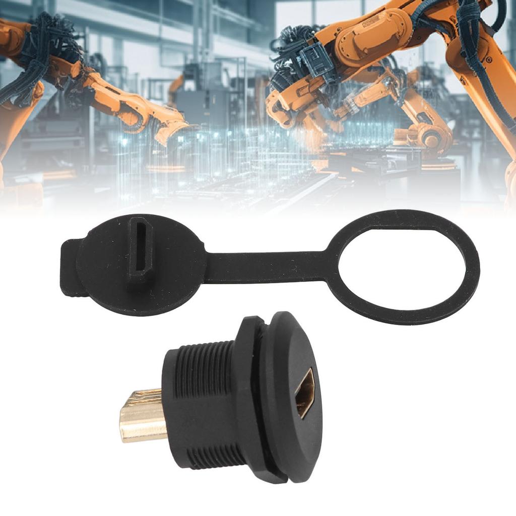 EP Panel Mount Coupler Water Proof Industrial EP HD Multimedia Interface Panel Mount Pass Through Connector with Dust Cover 1.5-30VAC 0.5-3A