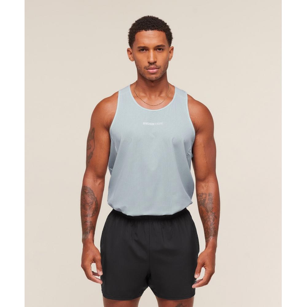 Gymshark Running Tank Smoke Blue A3c1r Udr3