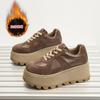 Autumn Sports Platform Casual Board Shoes Leather Classic Retro Versatile Forrest Gump Training Shoes Heightening Dad Shoes Women