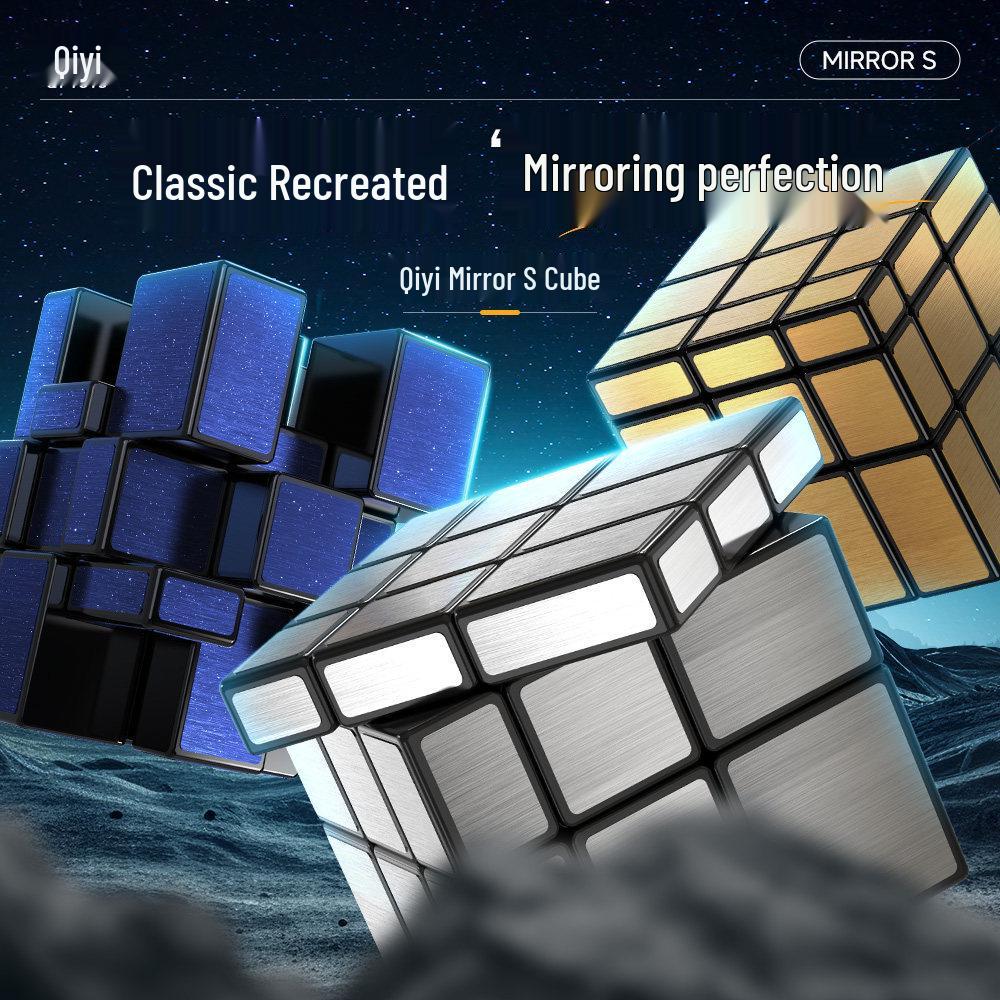 QiYi 3x3 Mirror S Cube: Smooth Brushed Puzzle for Kids, Fun Educational Toy
