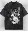 Fun and Psychedelic Cat Tshirt Soft and Comfortable Street Graffiti Trendy Style Interesting and Daily Wear Casual Travel