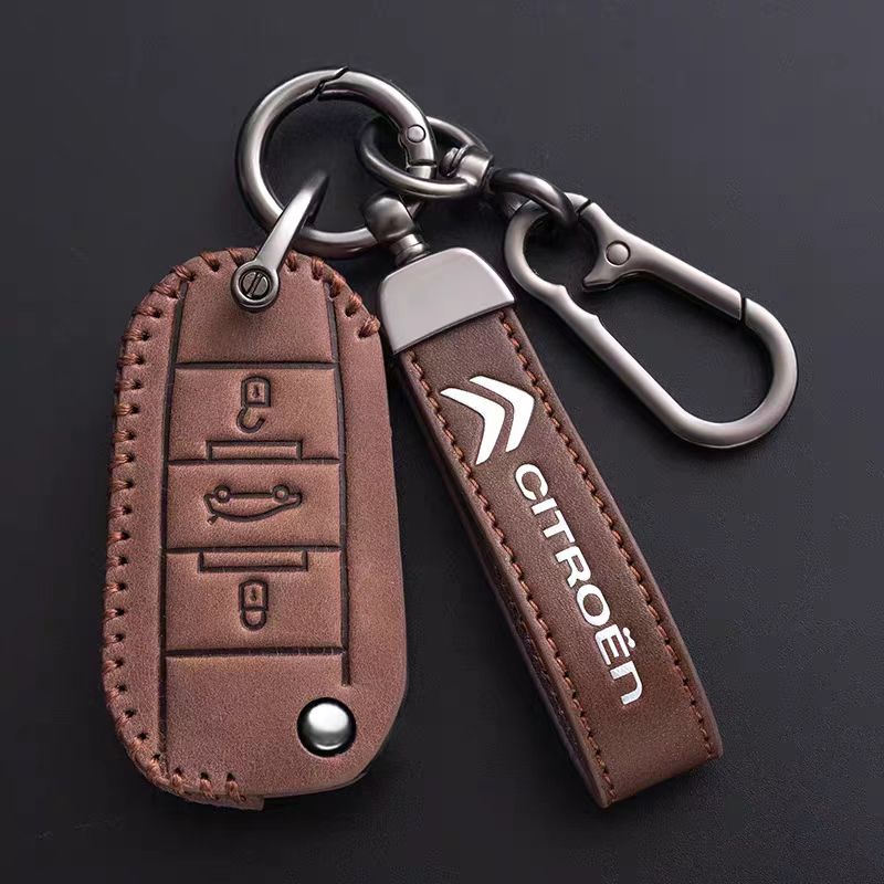 

Високоякісна шкіряна складана чохол-захист для автомобільного ключа-брелока For Citroen C3 C4 CACTUS C6 C8 Аксесуари для автомобіля