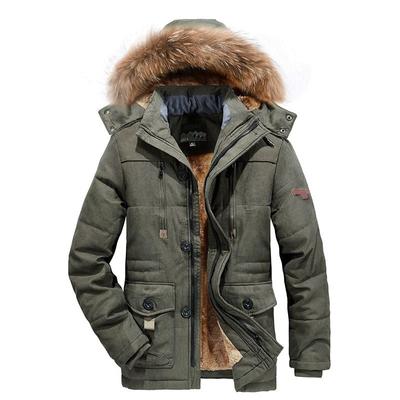 Veste décontractée pour homme, Parkas d'hiver en fourrure, Trench épais, coupe-vent, vestes chauffantes, manteaux chauds en coton pour hommes