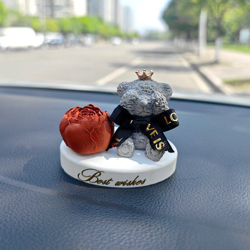 

Teddy Bear Car Perfume Car Decoration Decoration Center Console Fragrant Stone Aromatherapy Car Decoration Creative Niche Grizzly Bear (Free 10ml Essential Oil)