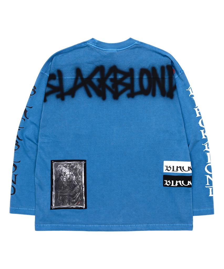 BLACKBLOND Vividi Chaos Patch Pigment Long Sleeve Tee (Ocean Blue)