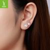 Simple And Versatile Freshwater Pearl Stud Earrings For Women'S Fashion And Elegance S925 Sterling Silver Stud Earrings.