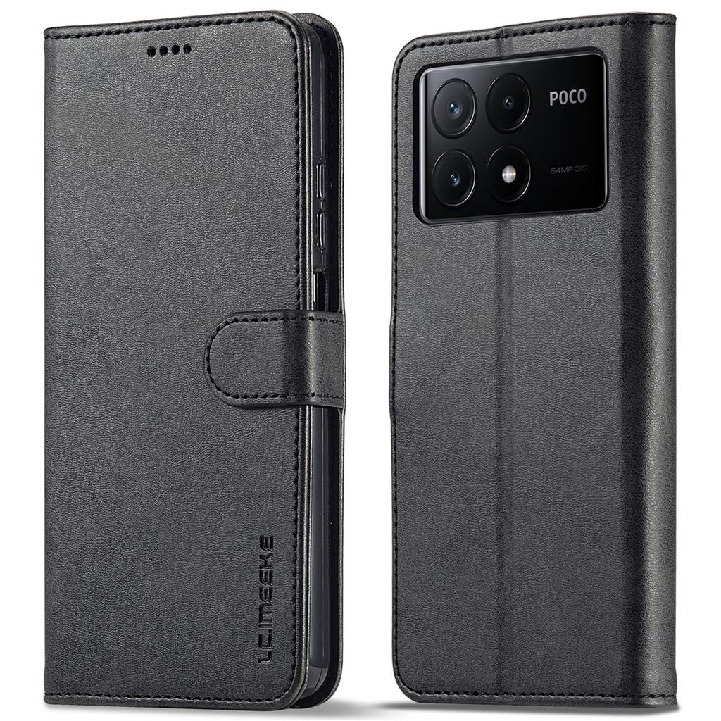 LC.IMEEKE For Xiaomi Poco X6 Pro 5G/Redmi K70E 5G Case Calf Texture Leather Wallet Flip Phone Cover