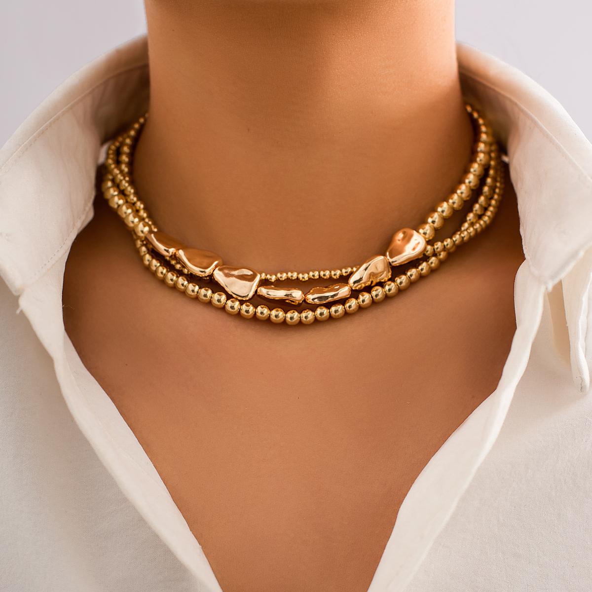 

Ingemark Винтажное многослойное ожерелье-цепочка с шариками CCB для женщин, модное, панк, короткий чокер, гранж, циркон, стимпанк, для мужчин