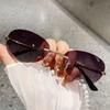 Y2k Metal Oval Sunglasses With Rainbow Silver Lenses For Streetwear And Party Fashion