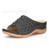Casual sandals women's solid color platform carved women's slippers sandals