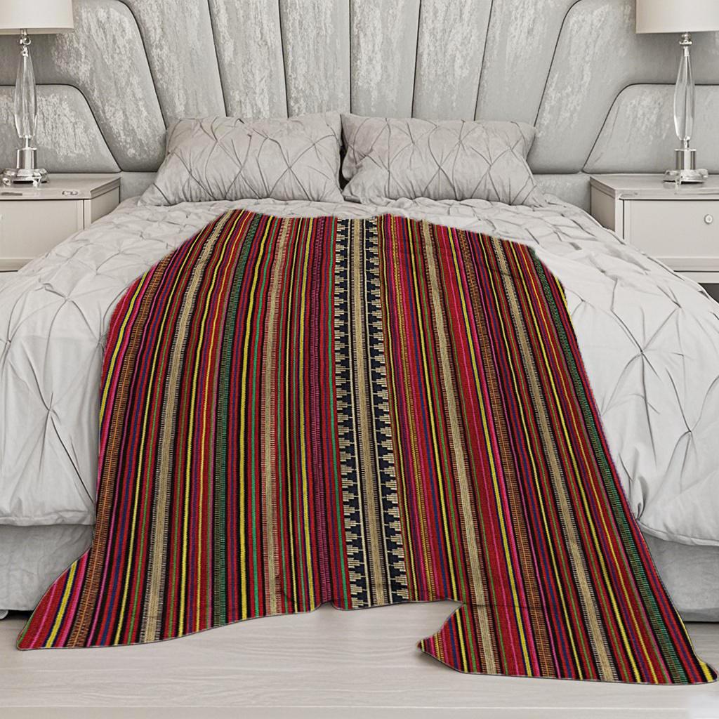 Colorful Tribal Pattern Microfiber Flannel Cover Blanket Bedroom Living Room Sofa Soft And Comfortable Home Decoration