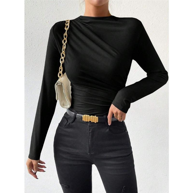 Women's Spring&Summer Slim and Skinny Drawstring Long Sleeve Jumpsuit