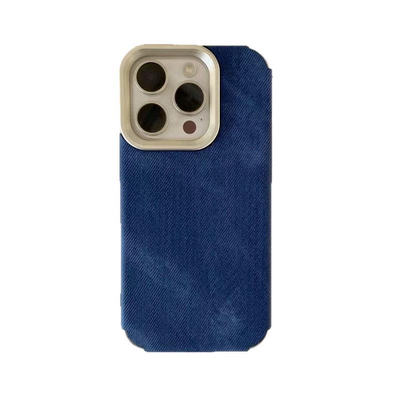 Electroplated Denim Texture iPhone 17 Pro Case, Full Coverage for Apple 16 Pro, 14 Pro, and 15 Pro Retro.
