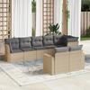 VidaXL Garden Lounge Set with Cushions 8 Pcs Beige Braided Resin 3219209