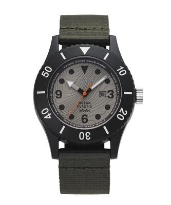 TRIWA Watch Recycled Campus Belt Japan Khaki X Black TIME FOR SUB OCEANS CAMP Genuine 10 ATM Marine Recycled Plastic Men's & Women's (Unisex)