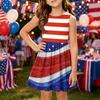 Girls' Summer Princess Dress - A-Line Vest Splice Dress Independence Day