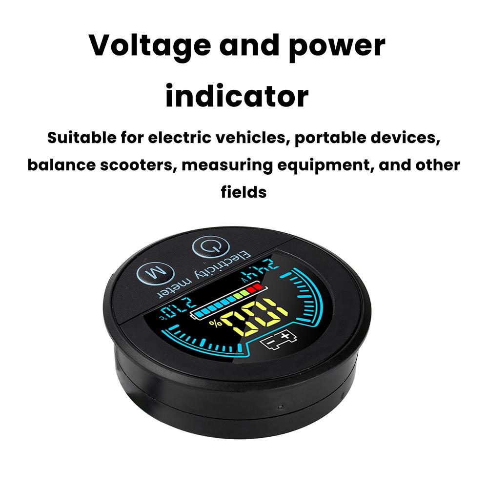 5918 DC 7–100V Digital Circular Voltmeter Waterproof Battery Capacity Monitor Car Voltage Meter Tester Battery Level Indicator