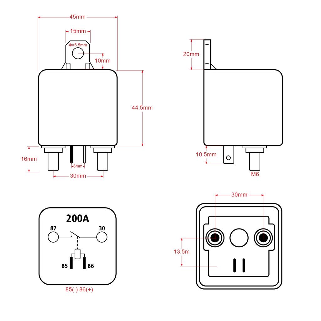 120A 200A 250A 12/24V Battery Switch Disconnect Cut Off Isolator Switch Relay Remote Control Battery with Remote Control Switch
