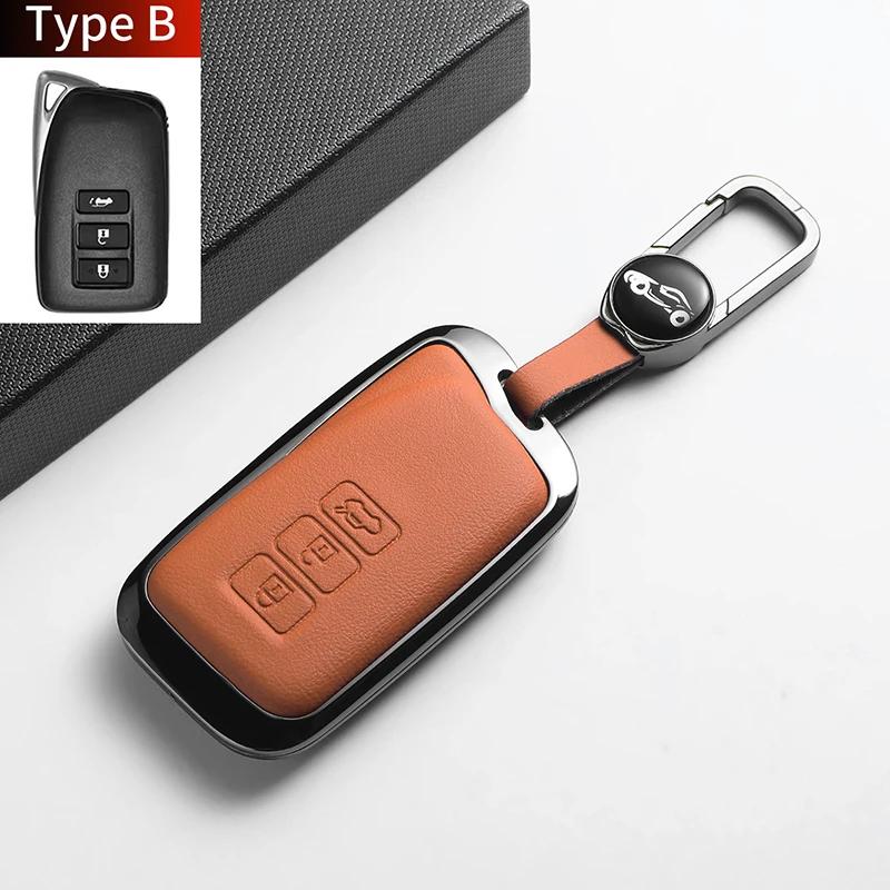 Leather Metal Car Key Case For NX IS RX ES LS GX LX UX GS 200 260 300 350 NX300 ES300 RX350 NX200 Auto Protector Key Shell