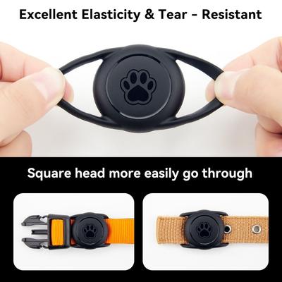 Waterproof For Airtag Dog Collar Holder Case Lightweight Silicone Tracker Cover Stretchable Protector Protective Sleeve Cat