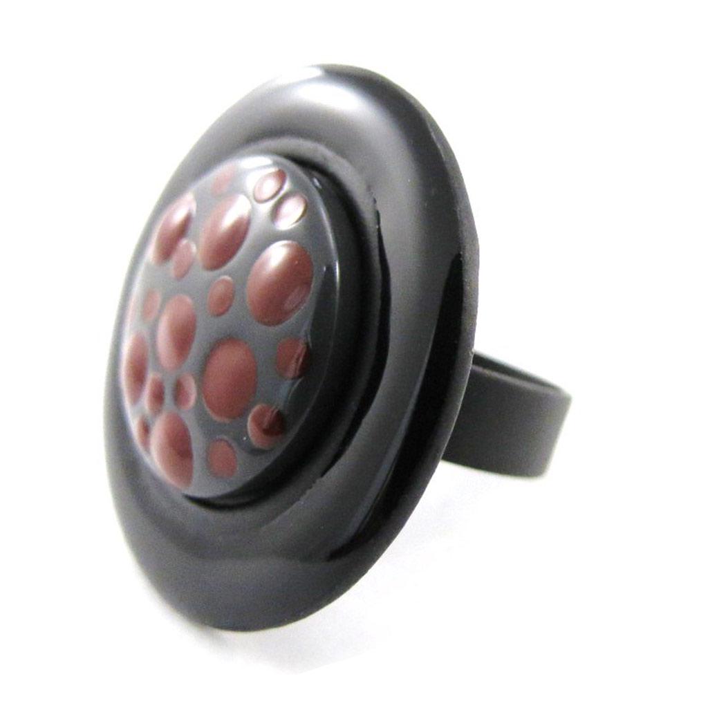 NOA [J1912] - Designer Ring 'Safari' Black Brown