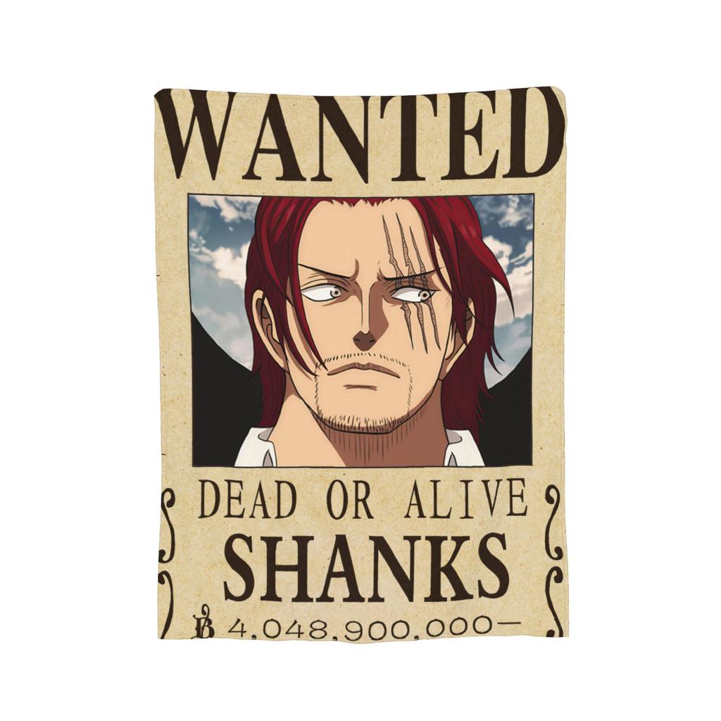 Anime One Piece Wanted Posters Blanket Fleece Decoration  Portable Ultra-Soft Throw Blankets for Bedding Office Bedding Throws