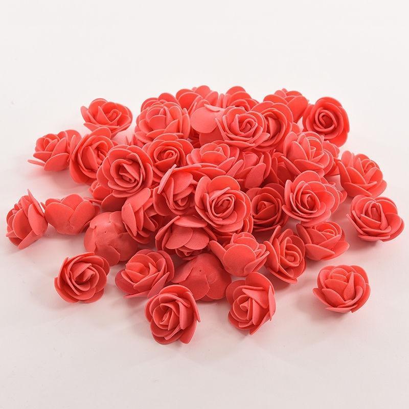 50Pcs/lot DIY Handmade Foam Flowers 3.5cm Rose Flower Head Artificial PE Foam Rose Wedding Decoratio
