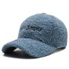 Plush Baseball Cap Letter Embroidery Lamb Wool Caps Women Sun Hat Girls Outdoor Warm Winter Snapback Korean Fashion Baseball Cap